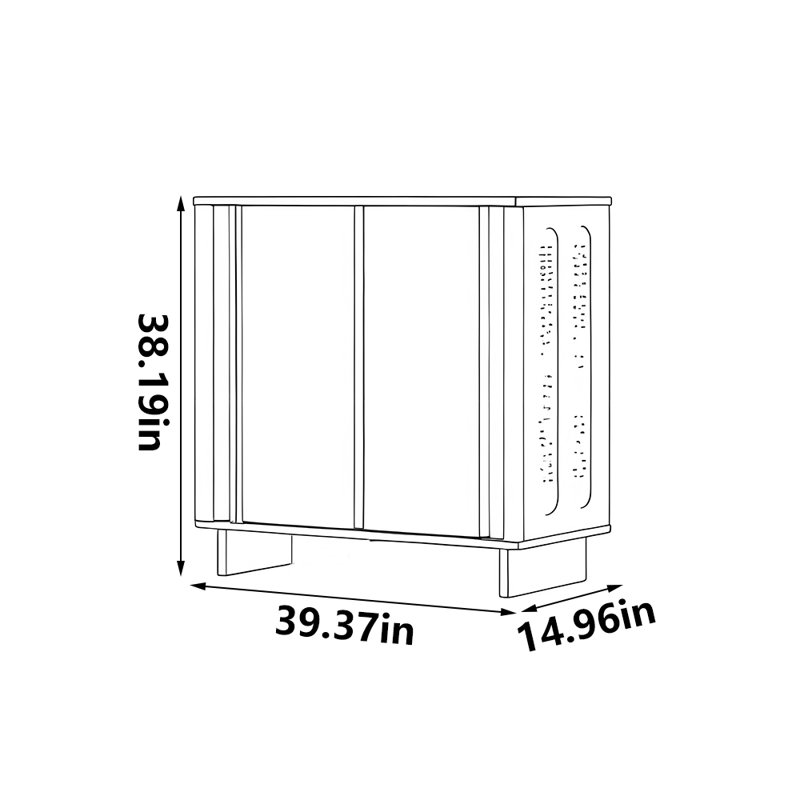 American style fashionable storage shoe cabinet, Green, 38.19" H x 39.37" W x 14.96" D