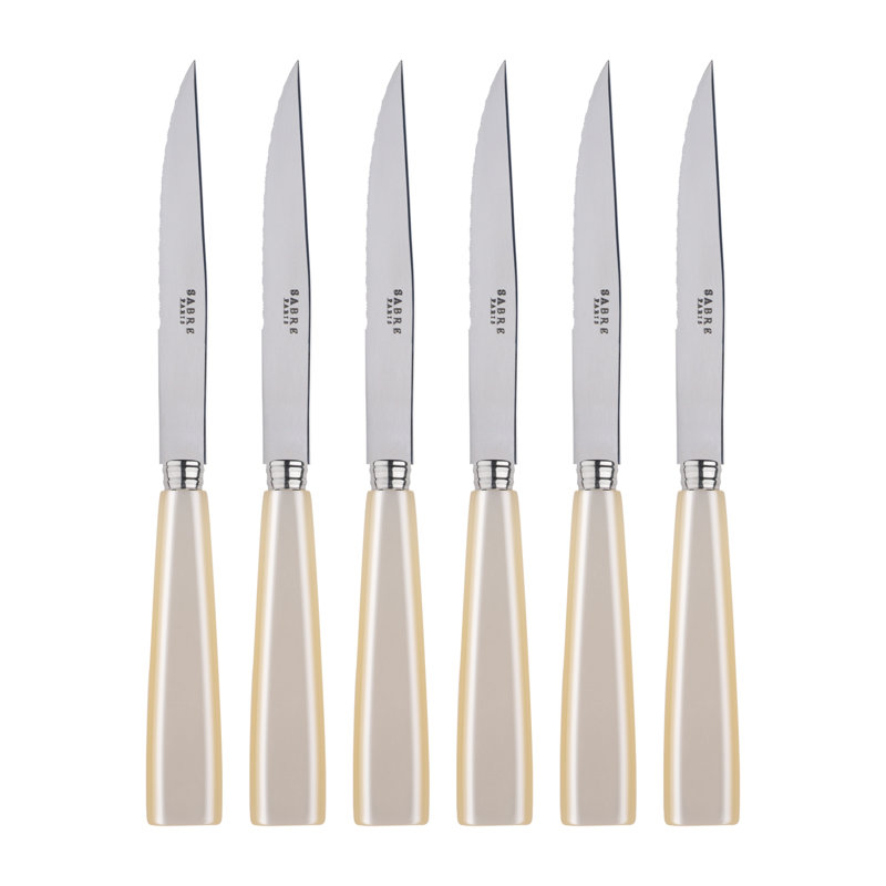 Icone 6 - Piece Stainless Steel Steak Knife Set, Pearl
