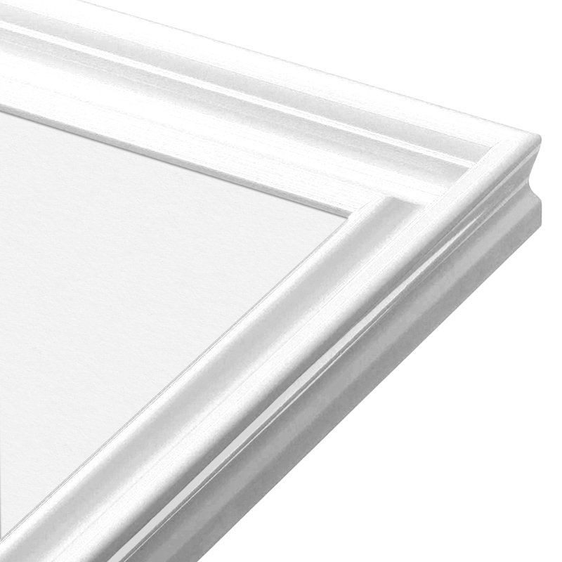 Lilli Wood Beveled Picture Frame with Mat, White, 8" x 10", 16" x 20"