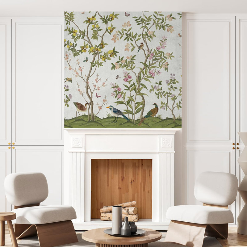 Abstract Floral Peel & Stick Floral Border, 48" L x 48" W