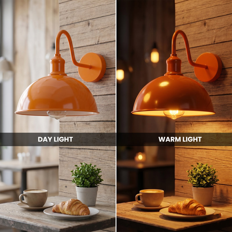 Foshee Armed Sconce, Orange/White