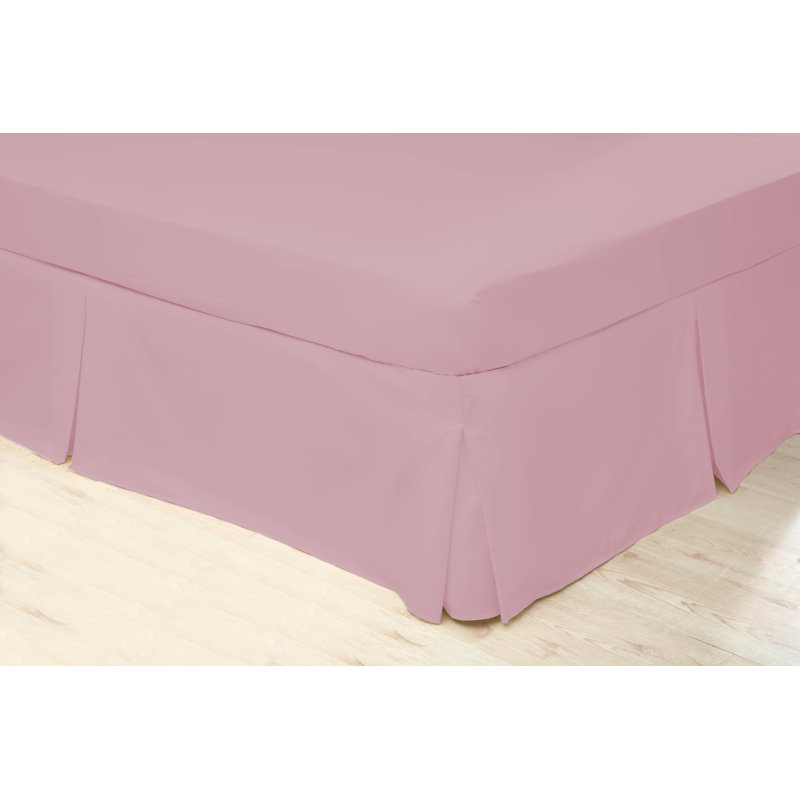200 TC 50/50 Percale Polycotton Tailored Bed Skirt, King (5'), Blush