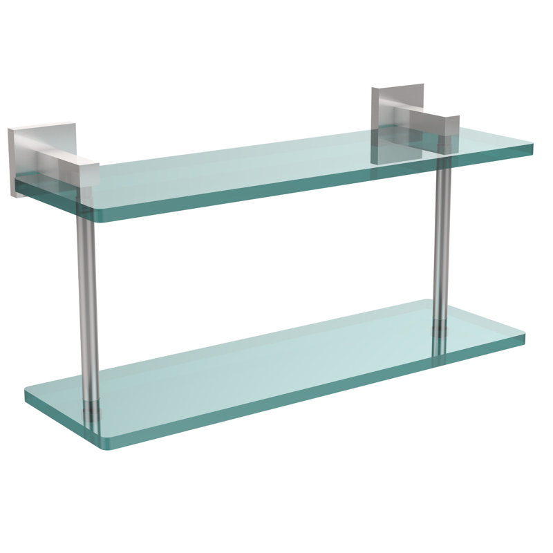 Haranu 2 Piece Tiered Shelf, Satin Chrome