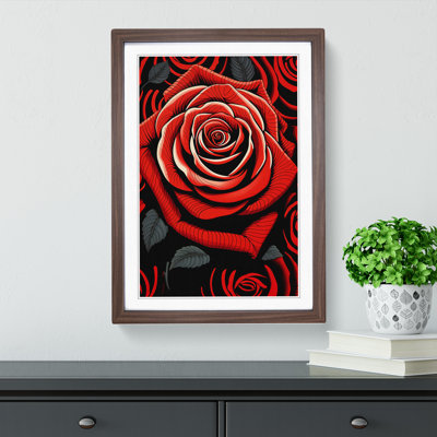 Rose Op - Single Picture Frame Print on Wood