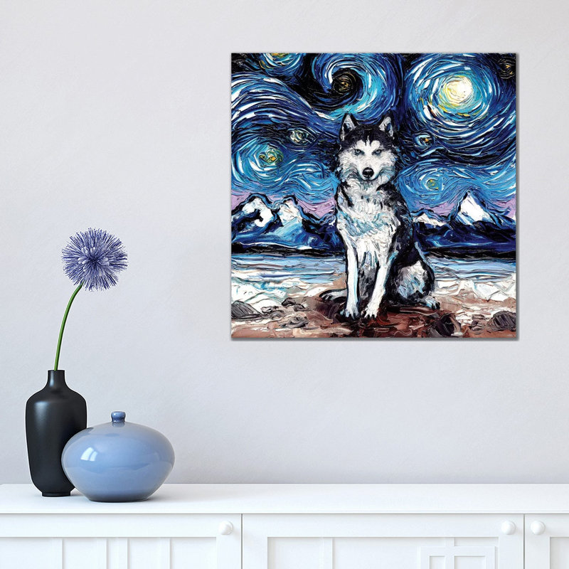 Husky Night by Aja Trier - Wrapped Canvas Print, 45.72 cm H x 45.72 cm W x 1.91 cm D