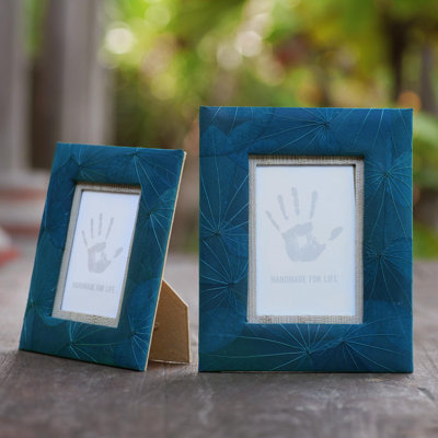 Tovey Blue Glass Silver Plated Picture Frame - Set of 2