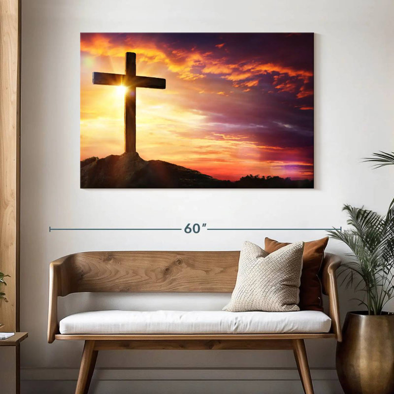 Adella Sunset With Cross, 32" H x 48" W