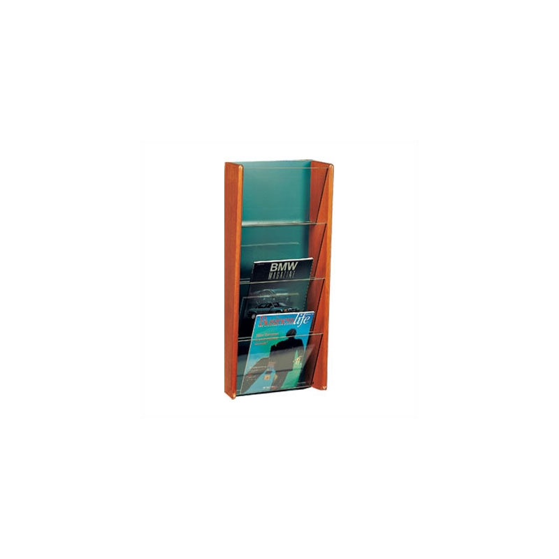 Peter Pepper 30.25'' H Magazine Rack, Acrylic Front and Black Back, Oak