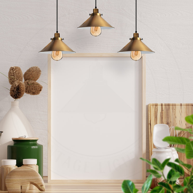 Gault 3 - Light Brass Kitchen Island Pendant, No