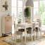 Table à pieds extensible avec incrustation en métal - vanille