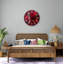 Horloge murale en verre trempé rouge, horloge décorative dorée, horloge murale moderne, idée cadeau unique-177949802-177949803