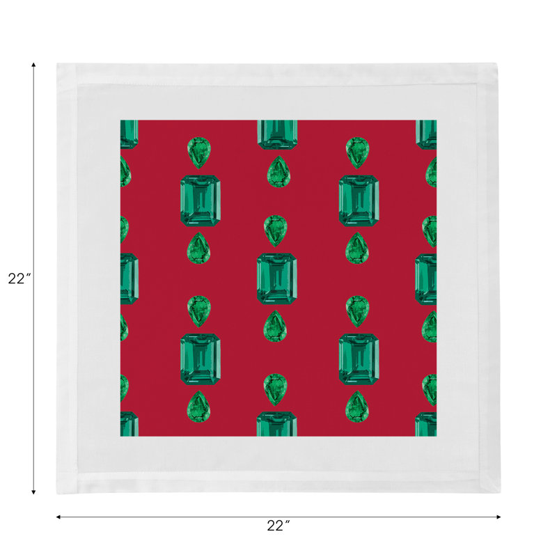 Gem Emeralds Cotton Sateen Dinner Napkins, Red