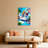 Hamster Riding Shark In Bathtub Canvas Wrapped Wall Art Oil Painting Print Set Of 1-1578142487