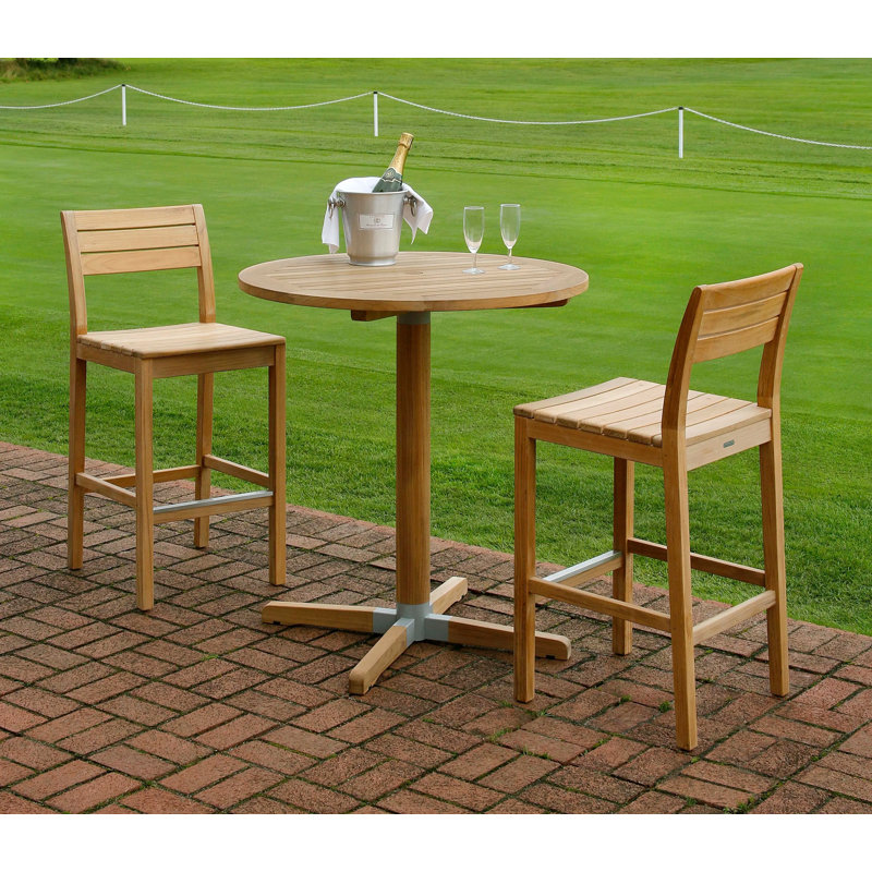 Bermuda Outdoor Teak Bar Stool, 26"
