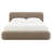Modern Dark Beige Tweed Upholstered Queen Bed