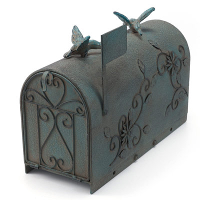 Heavy Duty Mailboxes for Outside, Decorative Mailboxes Outside, Rural Mail Box Postal Storage Box with Butterfly Decoration, (Bird)