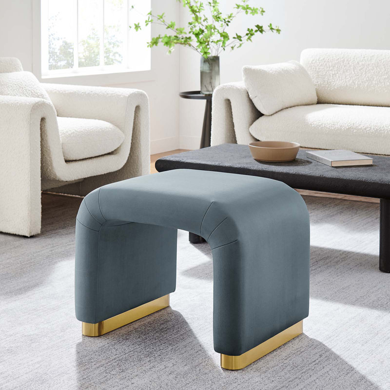 Tabouret d'appoint Modway Koda, Bleu cadet / or laiton