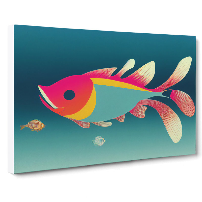 Animated Fish Abstract - Wrapped Canvas, 35cm H x 50cm W x 3cm D