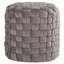 Braided Round 16" Ottoman In Dark Grey Velvet