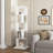 5 Tier Rotating Bookshelf With Acrylic Plate, Anti-Toppling Base For Living Room, Multi-Function Creative Storage Solution-1892869407