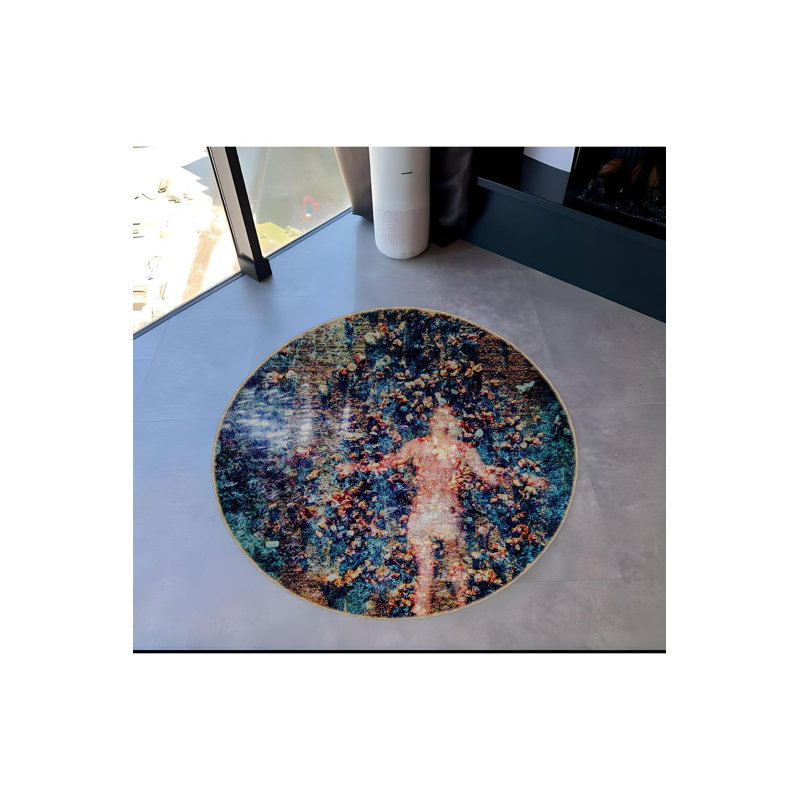 Tapis décoratif à motif rond sur pied
