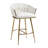 26'' Counter Height Bar Stools Velvet Kitchen Island Counter Bar Stool With Hand- Wave Back,Golden Chromed Base & Footrest-1156031441