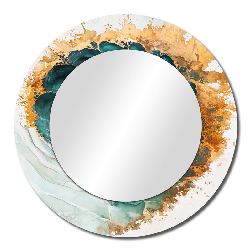 Coastal Spiral Emerald Seashell I - Art mural miroir moderne - imprimé sur métal, 23 po x 23 po