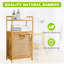 Panier à linge avec tablettes à 2 niveaux et panier inclinable, paniers à linge Organisateur de rangement pour salle de bain
