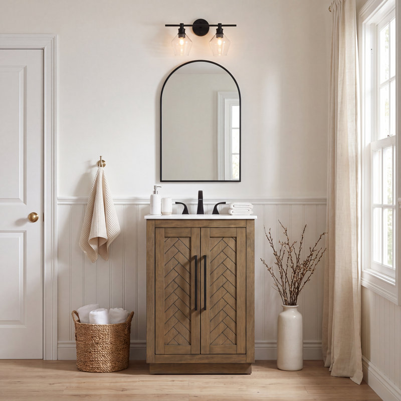 Meuble-lavabo simple 24 po, Noisette chêne