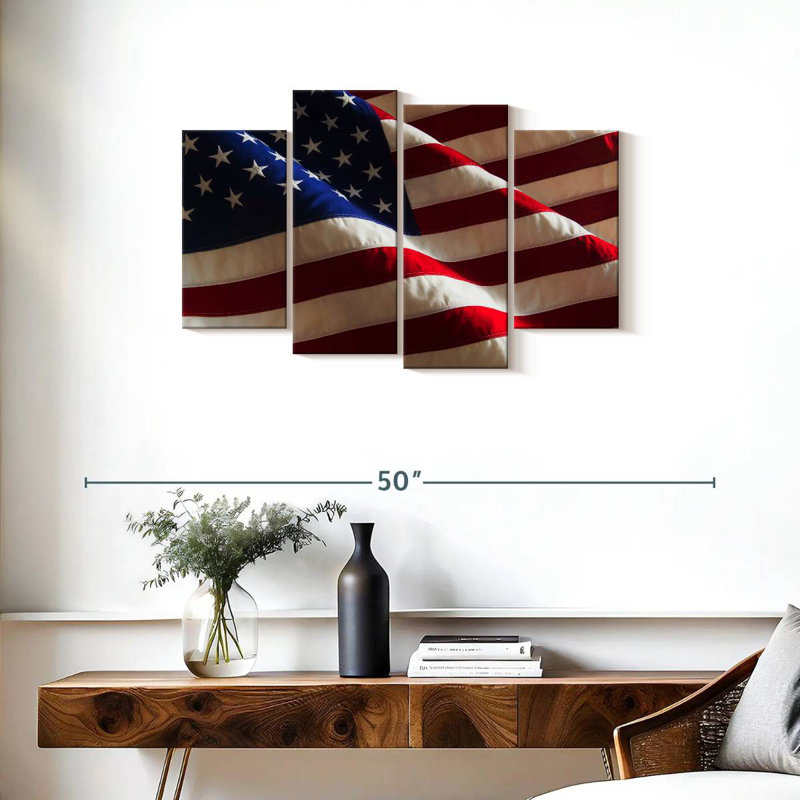 Borges Rippled American Flag, 22" H x 36" W