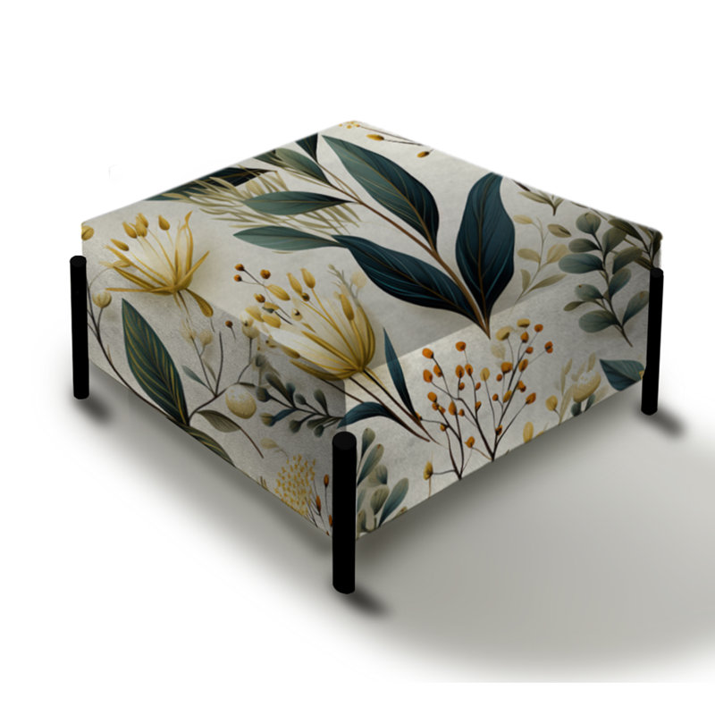 Botanical Harmony - Plants Large Square Ottoman