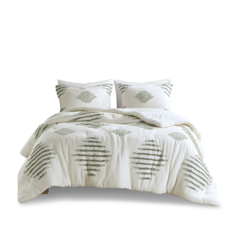 Ensembles de literie chic en mélange de coton, conception moderne en chenille, maison confortable
