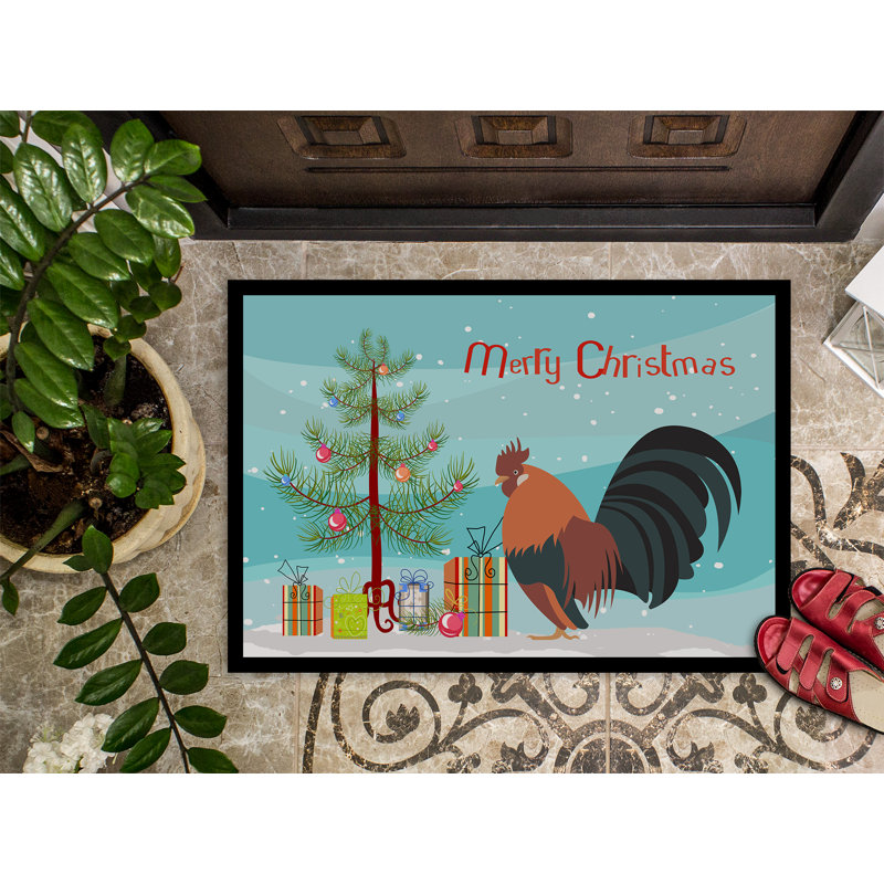 Imani Non-Slip Christmas Outdoor Doormat, Rectangle 1'6 x 2'3"