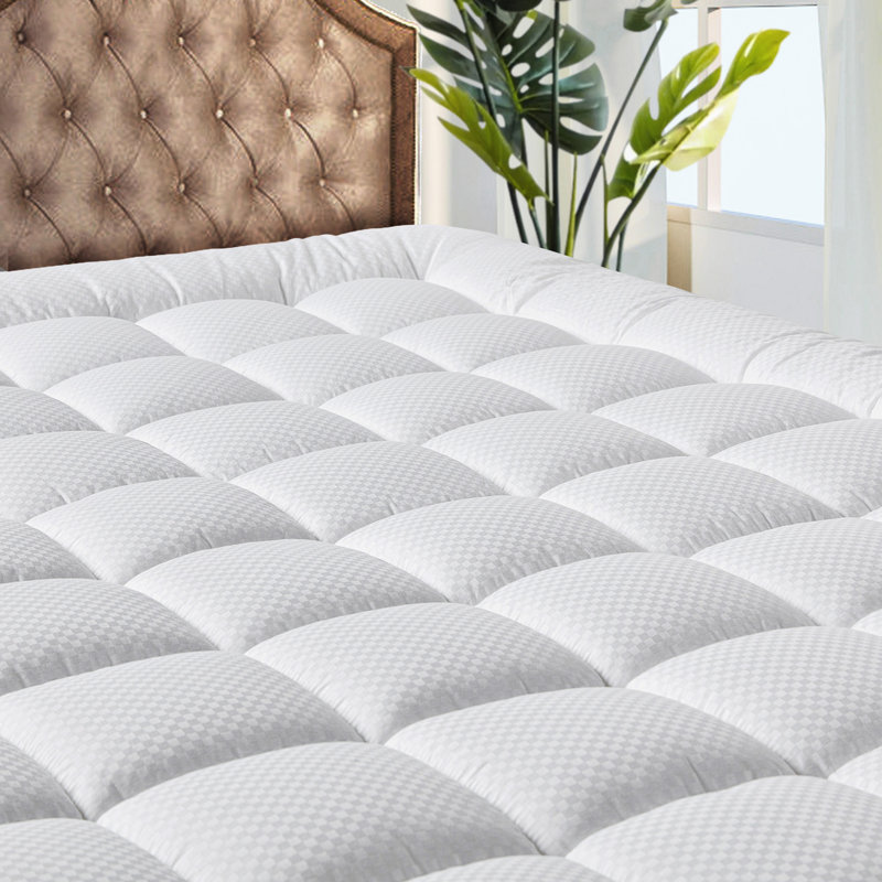 Surmatelas en damier Crotty 350g, Simple, Blanc