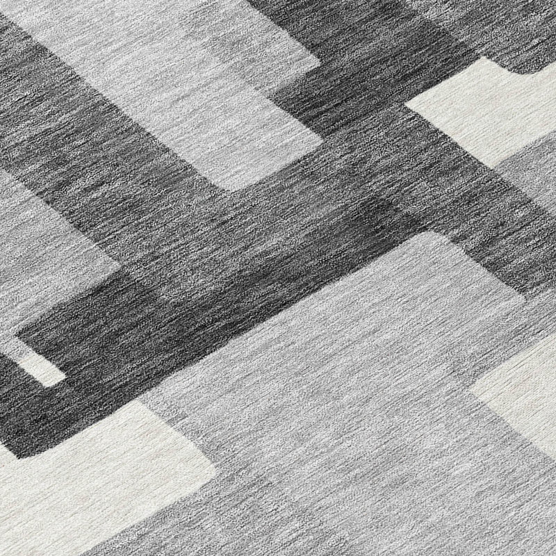 Neysa Washable Geometric Indoor / Outdoor Rug, Rectangle 9' x 12'