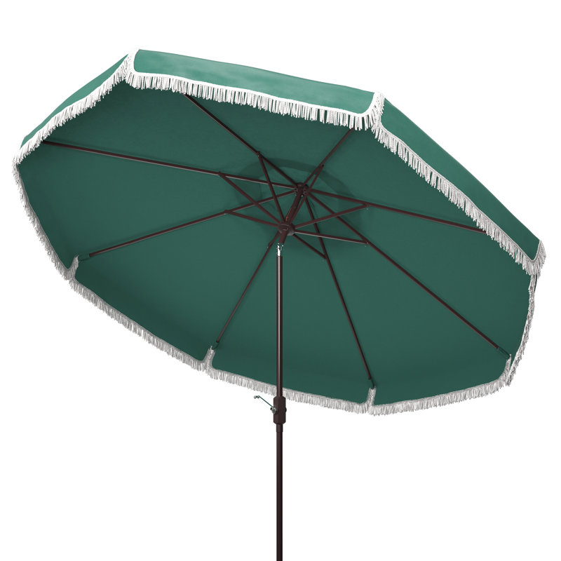 Outdoor Argentina Beach Parasol, Hunter Green/White