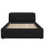 Très grand lit plateforme californien avec tête de lit tapissier, base de lit très grand, noir-1284940203