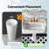 35.4" Tall White Rectangular Vitreous China Pedestal Bathroom Sink with Overflow