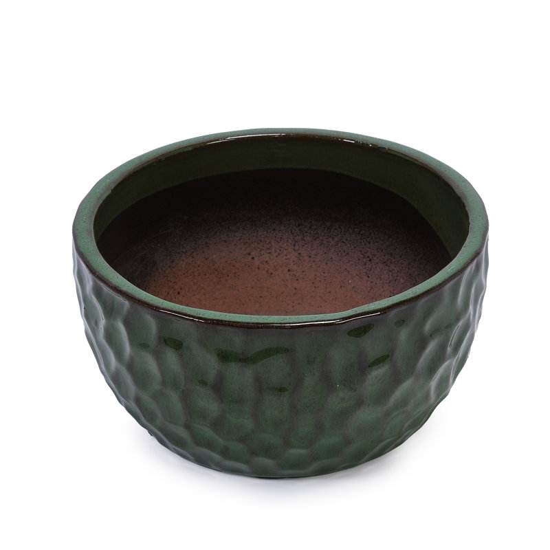 Ceramic Flowerpot, Antique Green