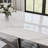 63"-95"Extendable Dining Table For 6-10,White Glossy Sintered Stone Tabletop, Modern Kitchen Table with black Steel Legs