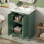 Meuble-lavabo moderne, conception simple et élégante avec rangement à fermeture en douceur, tablette réglable, meuble-lavabo avec lavabo en céramique-74847898-74847897