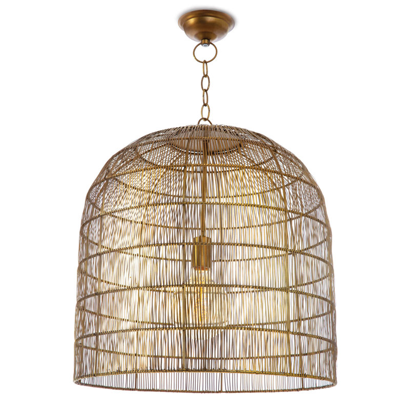 Luminaire suspendu en métal Fresco, Doré