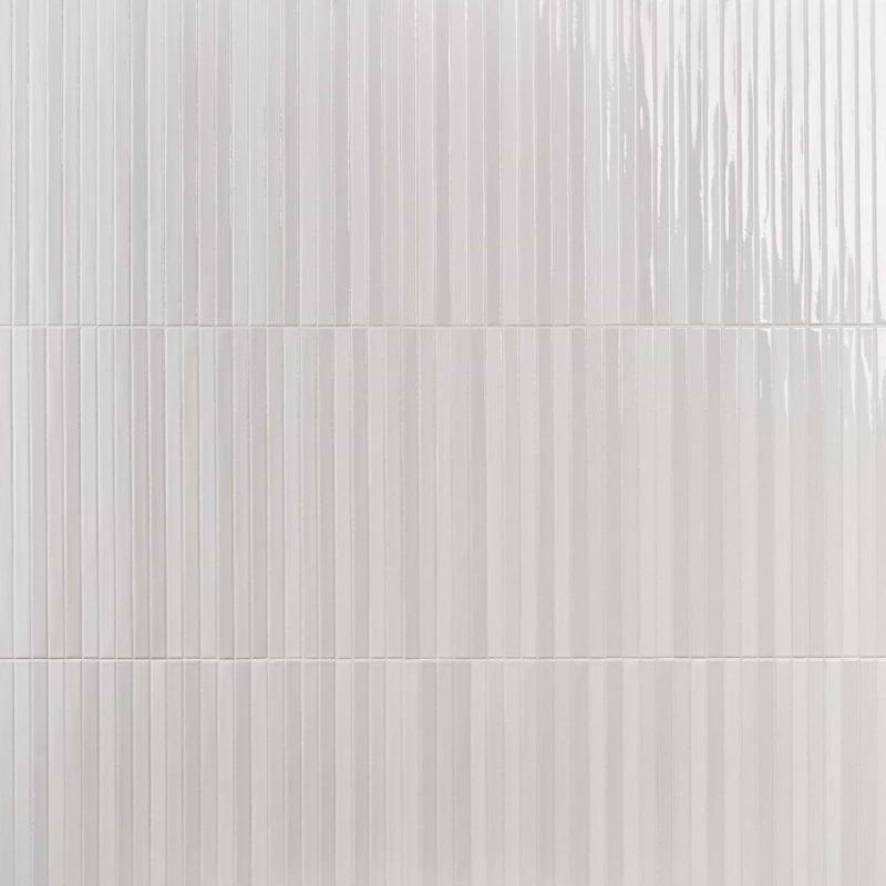 Kanbina 5x18 Brick Glossy Ceramic Mosaic Tile, Blanco