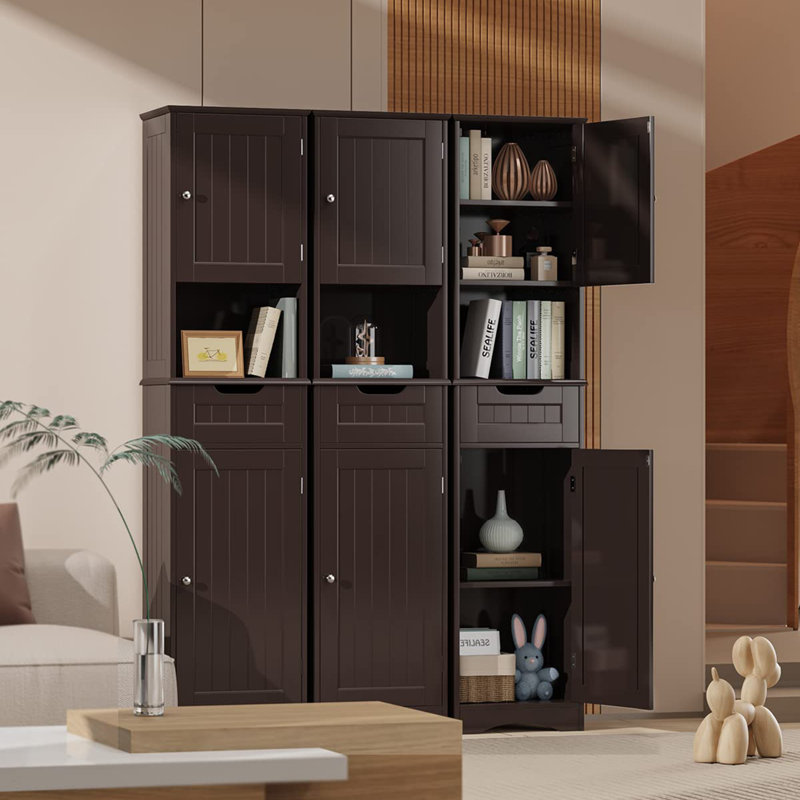 Armoire de rangement haute 67 po H, Brun