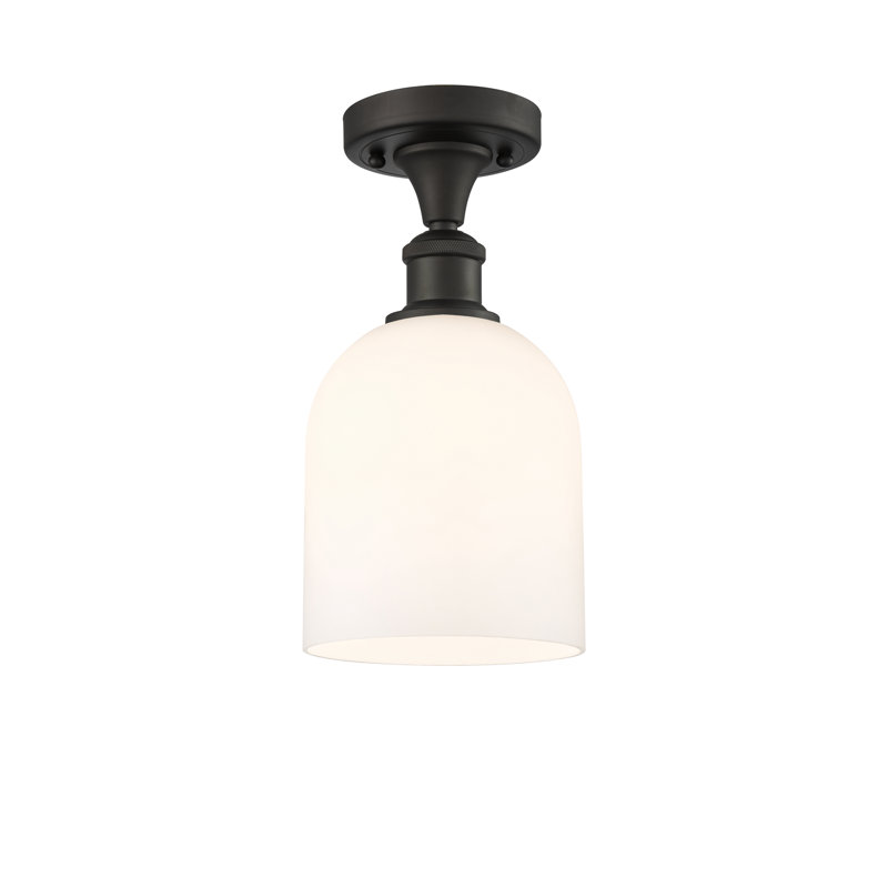 Ballston - Allysson - 1 Light 6" Semi-Flush Mount - Seedy Shade, Clear, Oil Rubbed Bronze