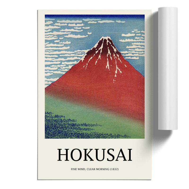 Fine Wind, Clear Morning Print by Katsushika Hokusai - Frameless Print, 30cm H x 21cm W x 0.1cm D