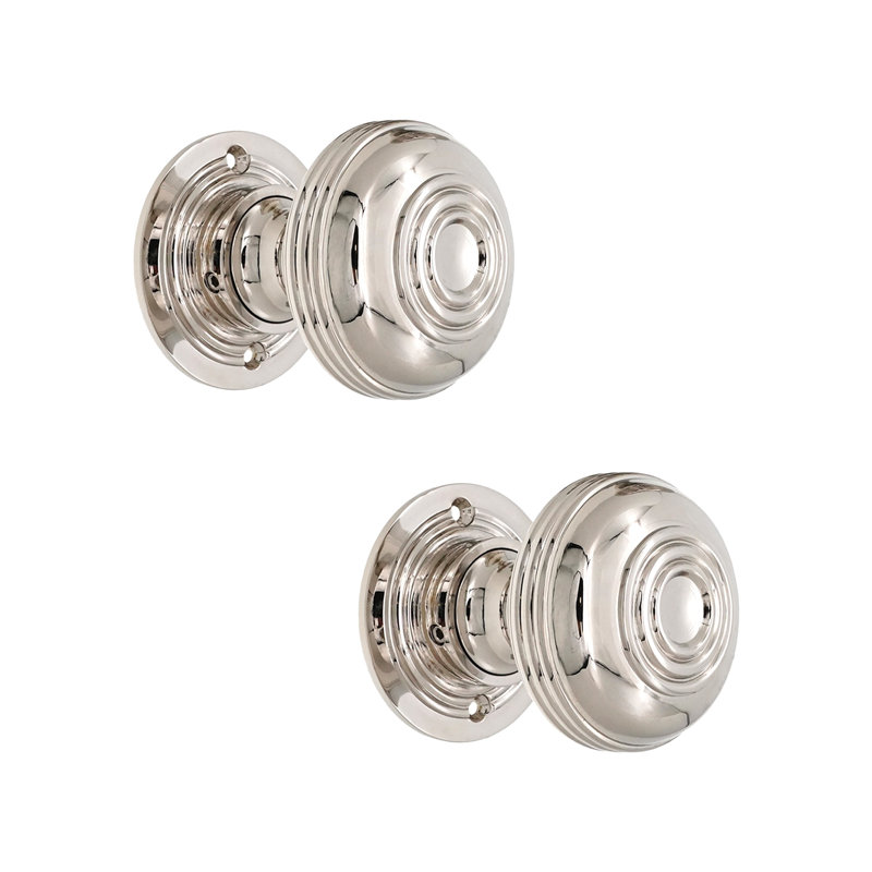 Bloxwich Large 60mm Rim/Mortice Door Knob, Polished Nickel