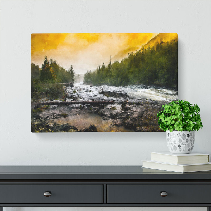 Mountain Stream View - Wrapped Canvas, 35cm H x 50cm W x 3cm D