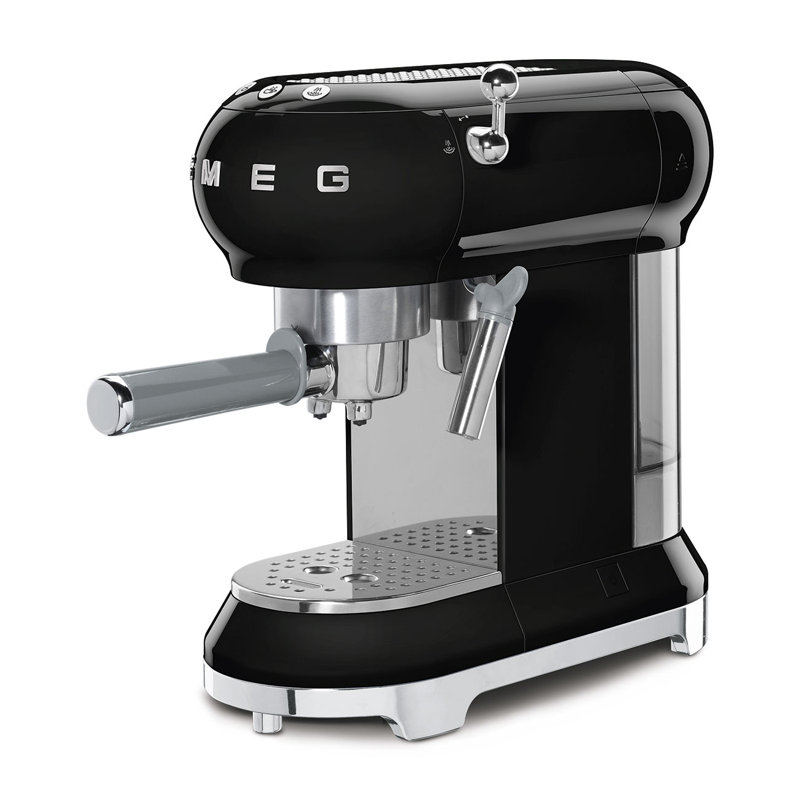 SMEG 50's Retro Style Aesthetic Espresso Coffee Machine, Black