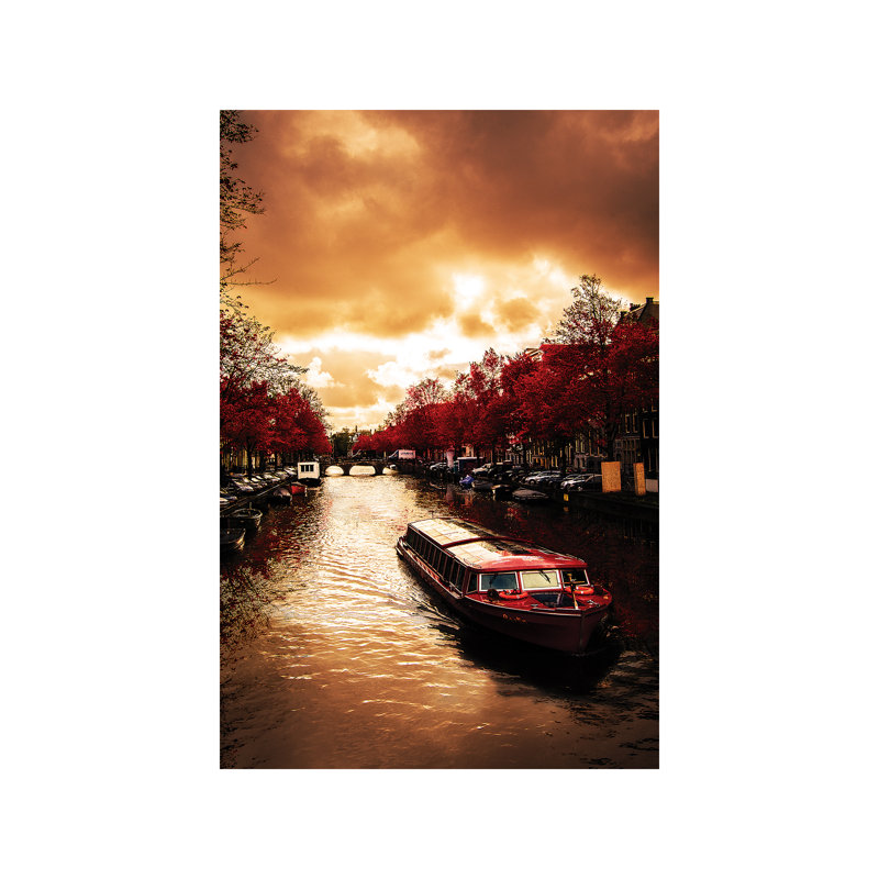Red Leaves In Amsterdam by Enzo Romano - Wrapped Canvas Print, 30.48cm H x 20.32cm W x 1.91cm D